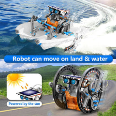 BrainyBotz 13-in-1 DIY Robot Solar-Powered Smart STEM Building & Programming Kit (190pc) Simple Exclusive