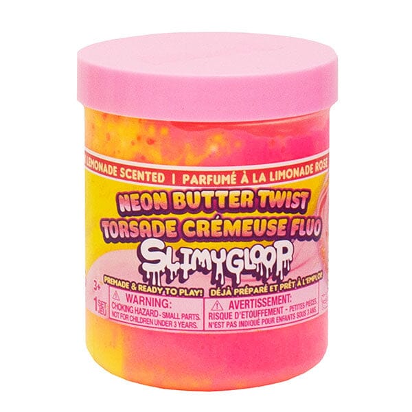 SlimyGloop Pink Lemonade Neon Butter Twist Pre-Made & Ready To Play Slime (6.3oz) Simple SlimyGloop