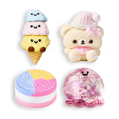 SqueezeSquad Taba Deluxe Premium Silicone Squishies® 4-Piece Fidget Toy Bundle (4pc)