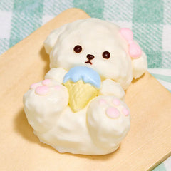 SqueezeSquad Taba Deluxe Premium Silicone Squishy Fidget Toy - Dog w/ Ice Cream Cone Simple SqueezeSquad