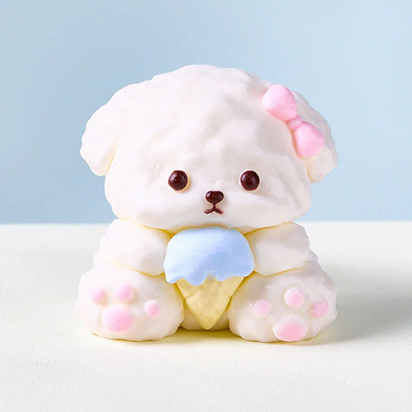 SqueezeSquad Taba Deluxe Premium Silicone Squishy Fidget Toy - Dog w/ Ice Cream Cone Simple SqueezeSquad