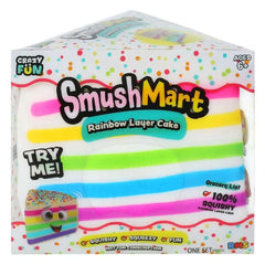 SmushMart Giant Rainbow Layer Cake Slice Squishy Fidget Toy (1pc) Simple SmushMart