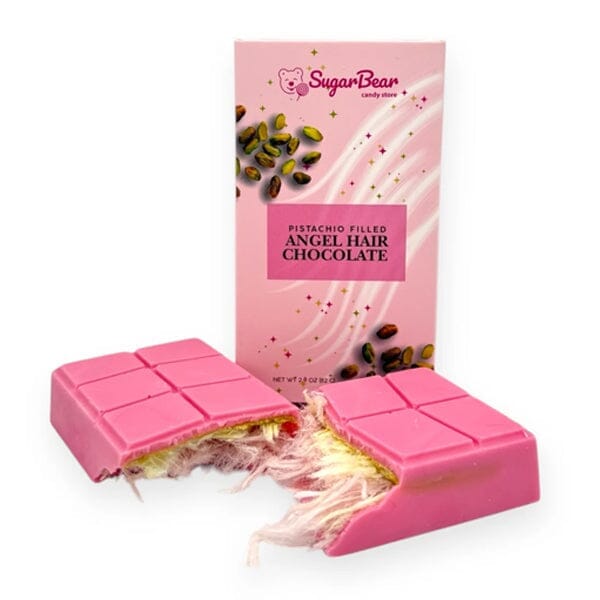 Sugar Bear Candy Pistachio Cream Filled Angel Hair Chocolate Bar (82g) Simple Exclusive