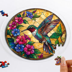 Studio Art DIY Acrylic Suncatcher Puzzle (84 Pieces) Hummingbird