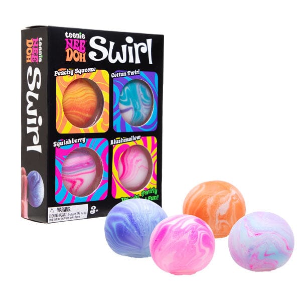 Nee Doh Teenie Swirl Mini Stress Balls Squishy Fidget Toys (4pc) Simple Nee Doh