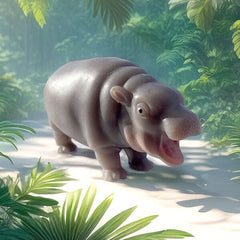 True Heart Treasures Silicone Reborn Animals: Mini Hippo Newborn Baby (Includes Bed & Bottle) Simple TrueHeart Treasures