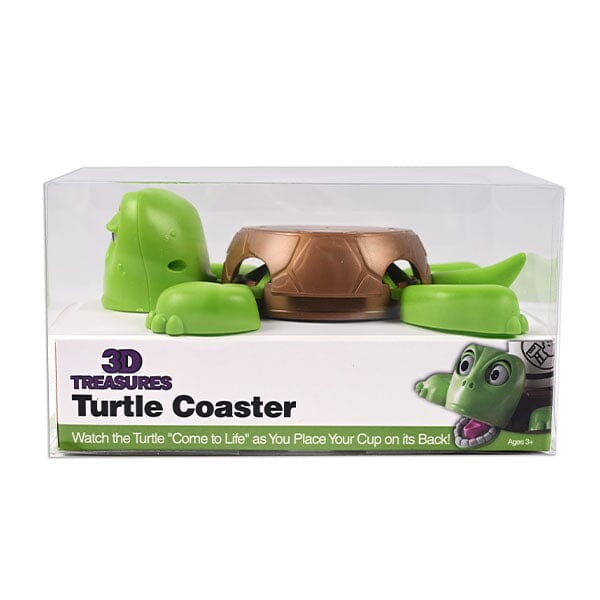 3D Treasures Turtle Coaster 3D Printed Water-Resistant Animated Drink Coaster Simple Exclusive
