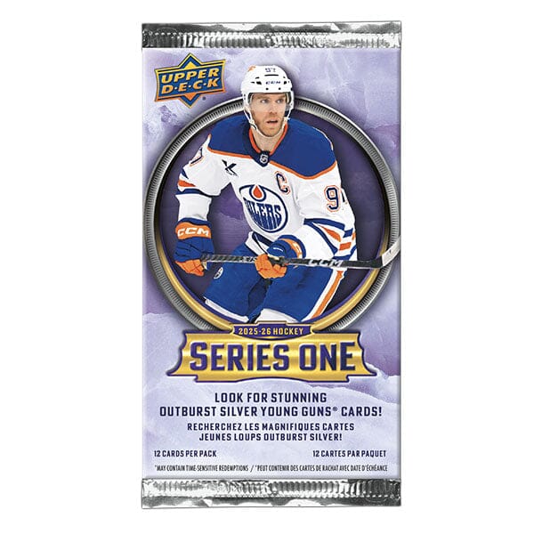 Upper Deck NHL Trading Card Pack Series One 2025-26 (1 Pack of 12 Cards) Simple Upper Deck