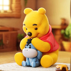 52TOYS Disney Winnie The Pooh Carefree Series Flocked Figurine Blind Box (1pc) Simple Disney