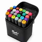 TouchHero Double Tipped Alcohol Based Markers (24 Pack) 1mm & 6mm Tips
