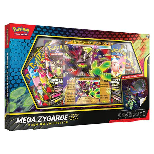 Pokémon TCG: Mega Zygarde ex Premium Collection Box (8 Booster Packs + 2 Bonus Promo Cards) Simple Pokémon