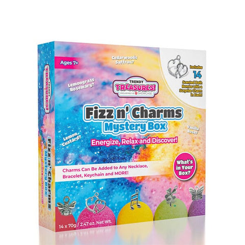 Trendy Treasures: Fizz n' Charms Advent Calendar Mystery Box | 14pc Surprise Bath Bombs & Charms!