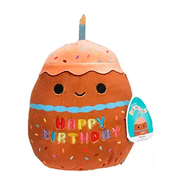Squishmallows Super Soft Plush Toys | 8" Birthday Squad | Hanina the Chocolate Cake Simple Showcase