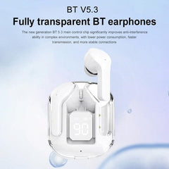 TWS - Wireless Earbuds With Digital Display and Transparent Case Simple Showcase 