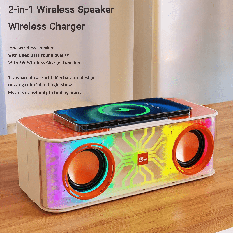 SoundLogic XT: Bluetooth Speaker with LED Lights and Wireless Charger Simple Showcase 