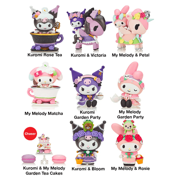 Hello Kitty and Tokidoki x Kuromi & My Melody Garden Party Blind Bags (1pc) Simple Showcase 