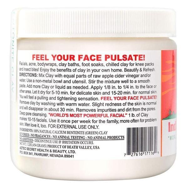 Aztec Secret Indian Healing Clay (1 LB) | Deep Pore Cleansing Facial & Body Mask - Showcase