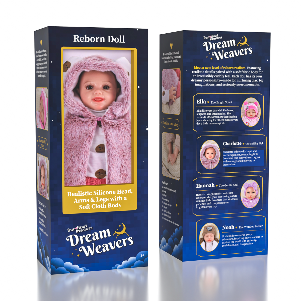 TrueHeart Treasures Dream Weavers Series 3 Weighted Reborn Lifelike Baby Dolls (4lbs) Baby Charlotte
