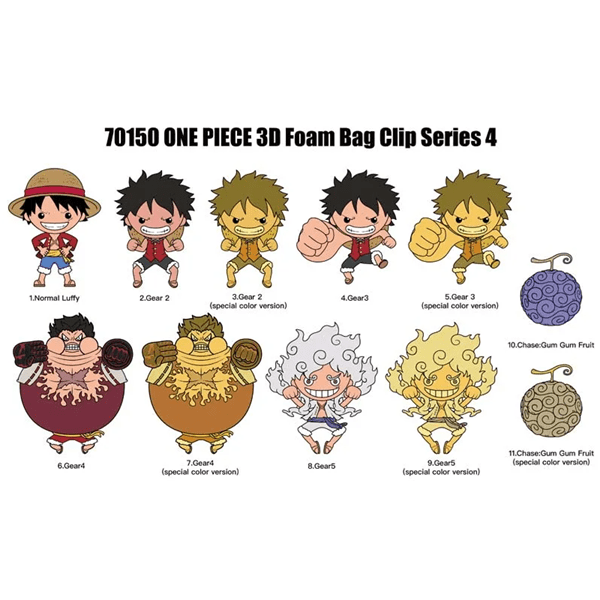 Anime 3D Clip: One Piece 3D Foam Bag Clip Series 4 (1pc) Simple One Piece 