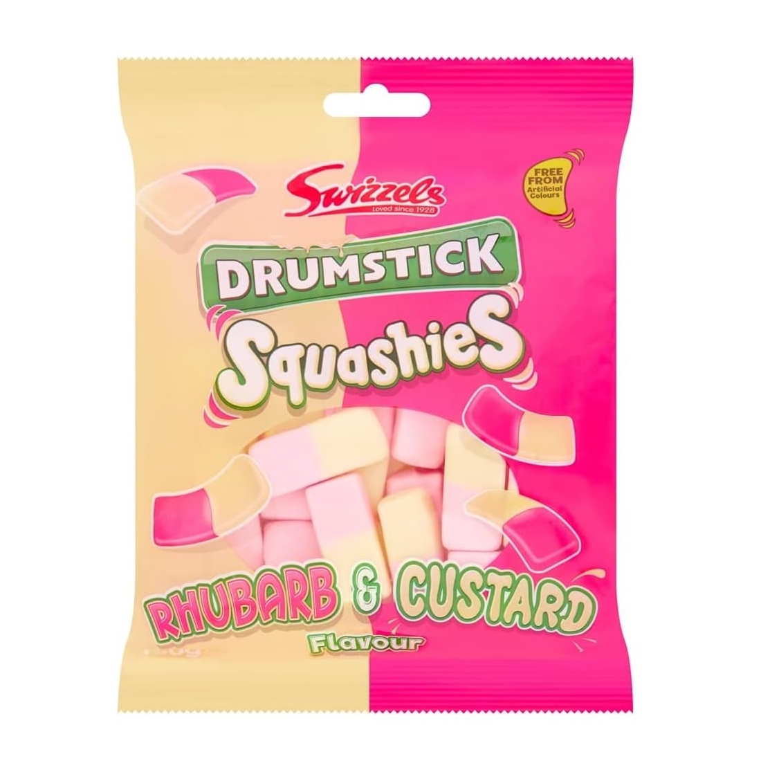 Swizzels Drumstick Squashies Rhubarb & Custard - 120g Imported From England