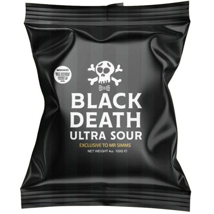 Mr. Simms Sweet Shoppe: Black Death Ultra Sour Hard Candy (Imported From England)