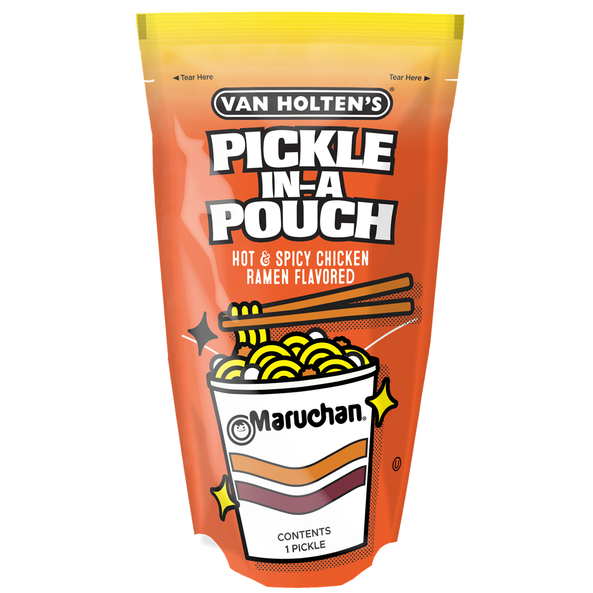 Van Holten’s MARUCHAN Hot Spicy Chicken Ramen Pickle In A Pouch - 1pc
