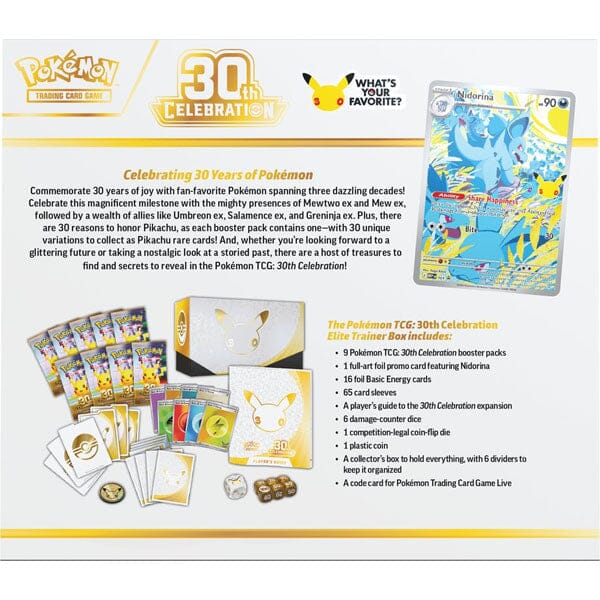 Pokémon TCG: 30th Anniversary Celebration Elite Trainer Box Simple Pokémon