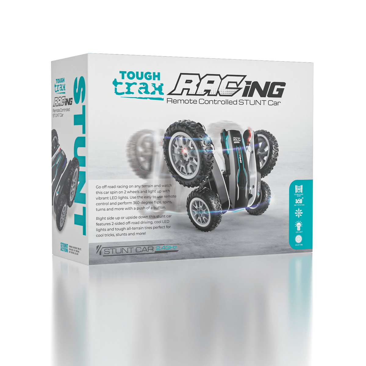 Tough Trax Tornado: Remote Control Stunt Car w/ Double-Sided Driving! Simple Tough Trax 