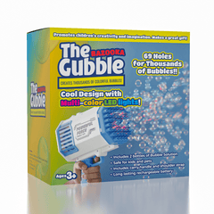 The Bazooka Gubble LED Bubble Gun | Includes 100mL Kid & Pet Safe Bubble Solution Simple Exclusive 