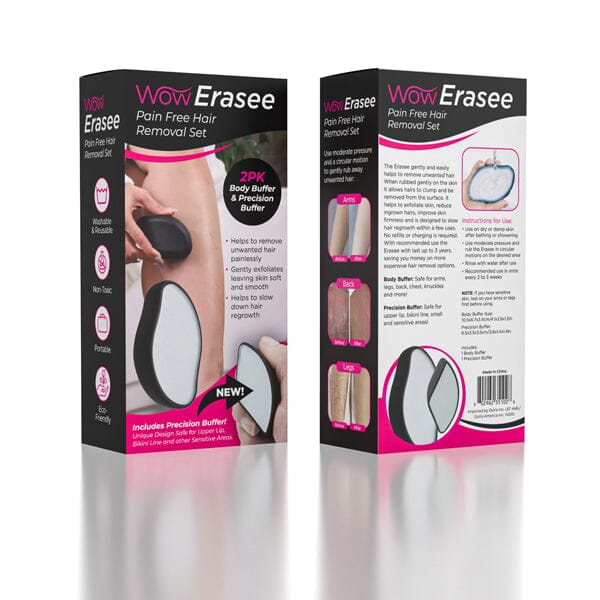 WOW Erasee Hair Removal Buffers (2pk) | Includes NEW Precision Buffer | As Seen On Social! Simple Showcase 