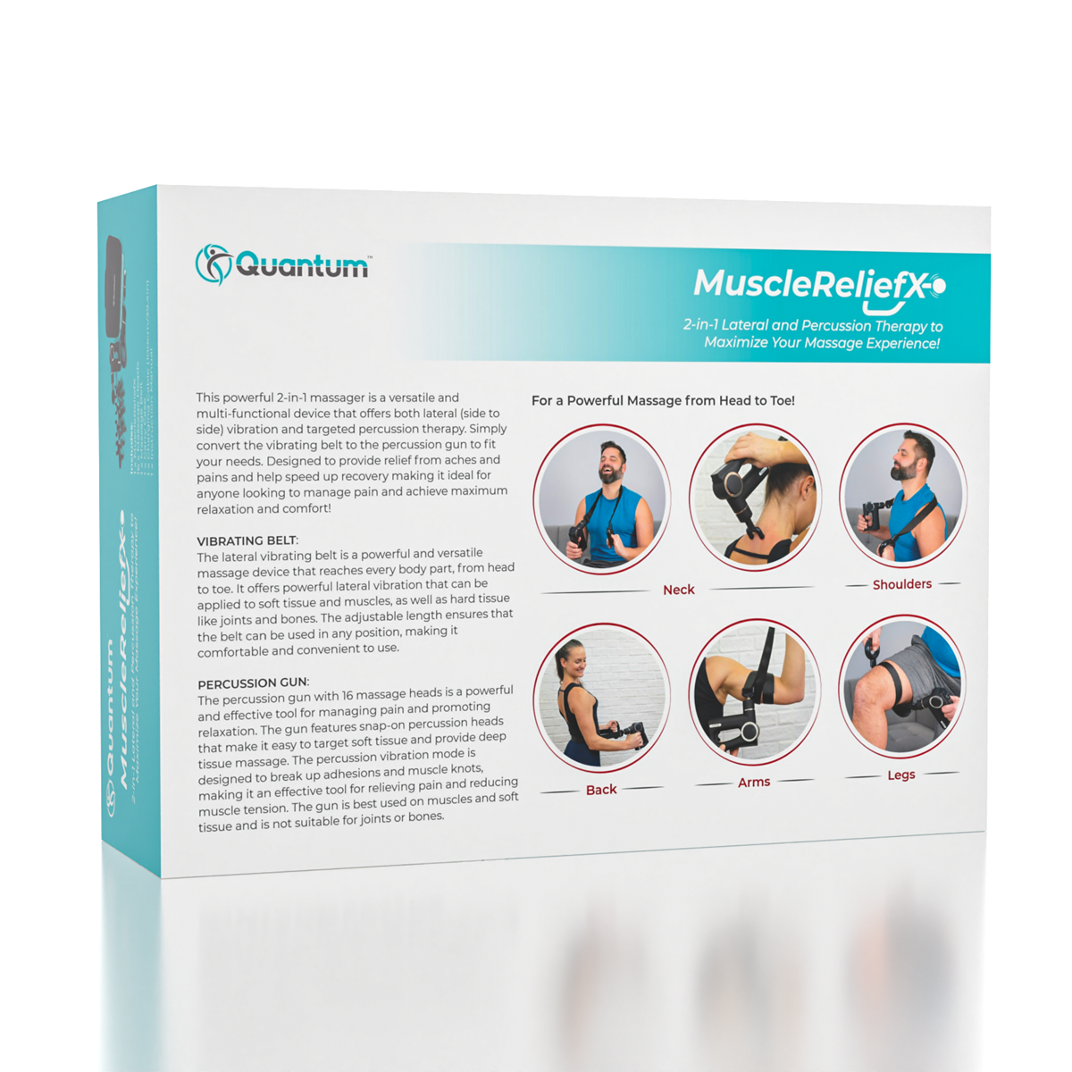 Quantum™ MuscleReliefX Full Body Lateral & Percussion Massager | Includes Vibrating Belt!