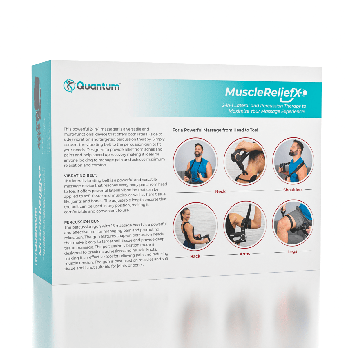 Quantum MuscleReliefX Full Body Lateral & Percussion Massager | Includes Vibrating Belt! Simple Quantum 