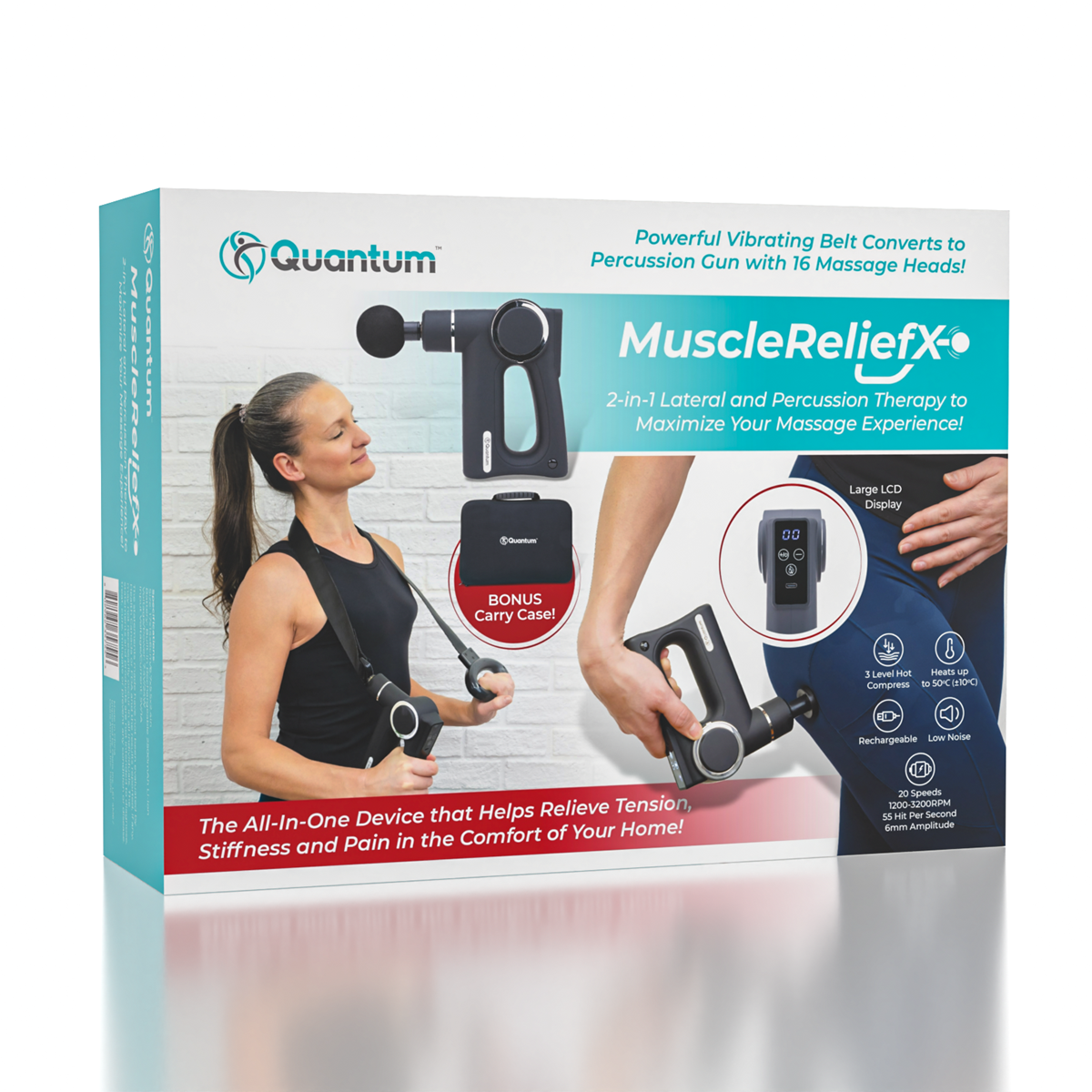 Quantum™ MuscleReliefX Full Body Lateral & Percussion Massager | Includes Vibrating Belt!