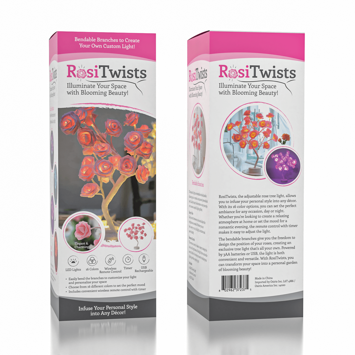 RosiTwists Decorative LED Tabletop Rose Tree Lamp Simple Exclusive 