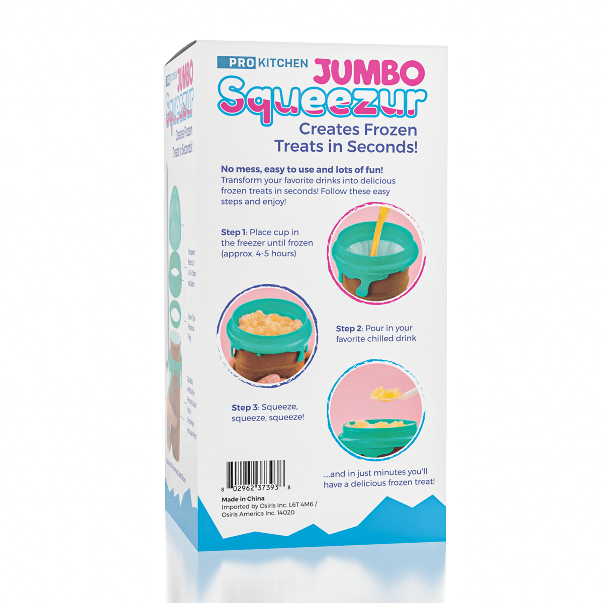 JUMBO ProKitchen Squeezur | Instant Slushie Maker Cup (Incl. Straw/Spoon & Lid) Simple ProKitchen 