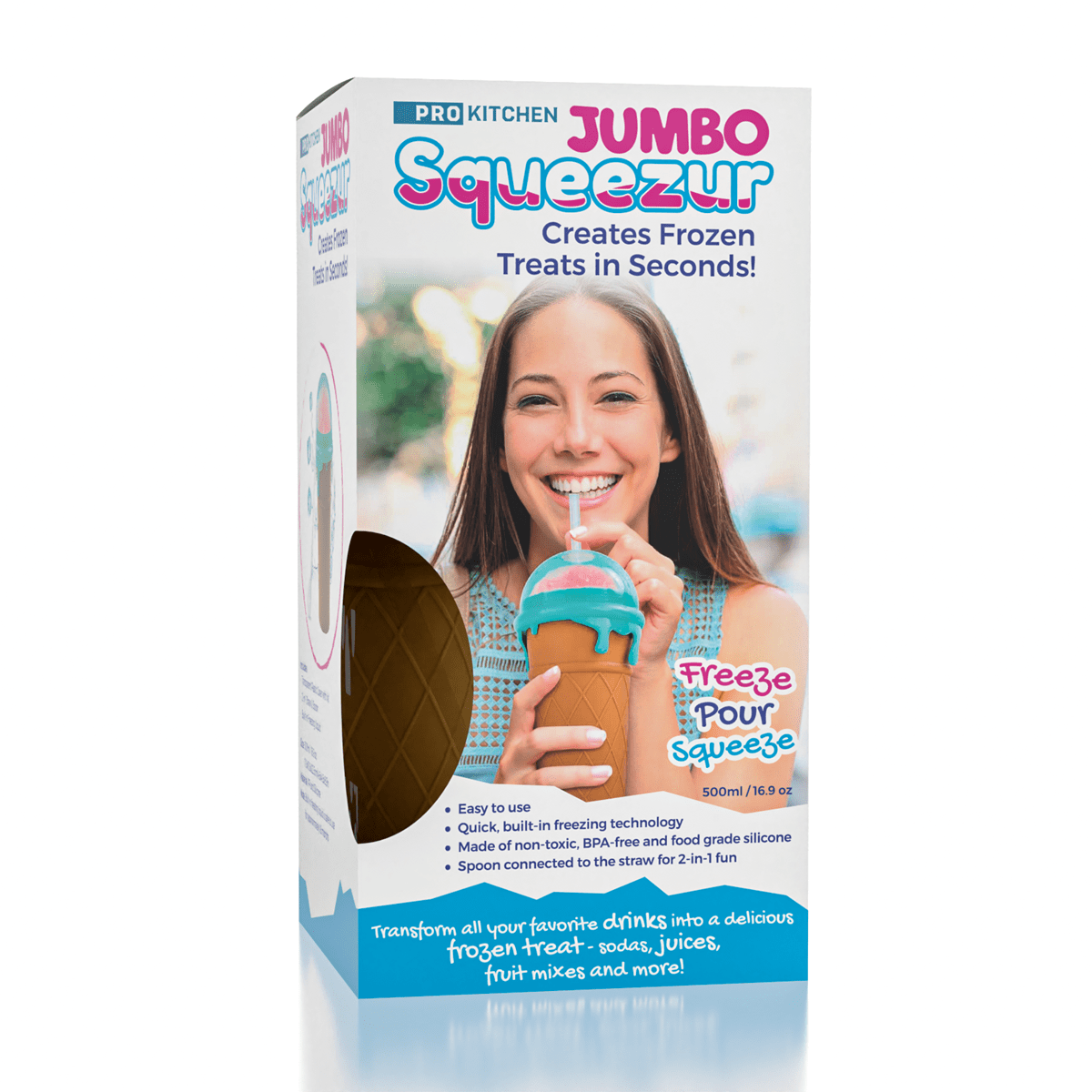 JUMBO ProKitchen Squeezur | Instant Slushie Maker Cup (Incl. Straw/Spoon & Lid) Simple ProKitchen 