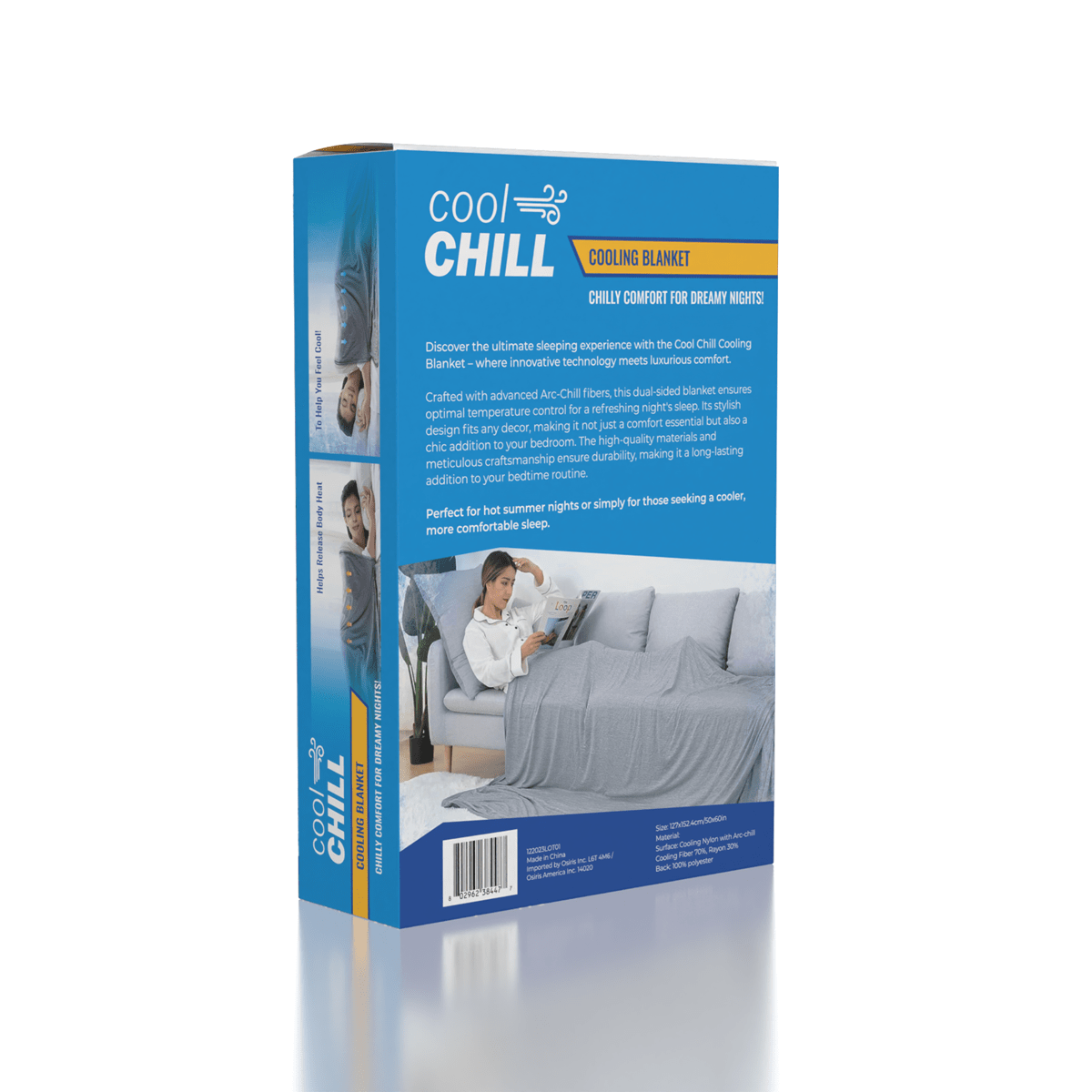 Cool Chill Cooling Lightweight Breathable Summer Blanket in Grey Simple Cool Chill 