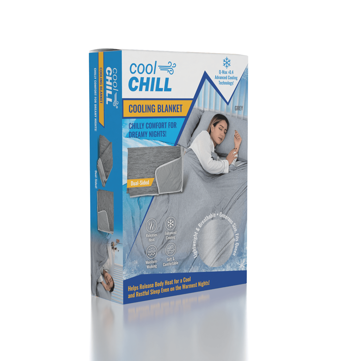 Cool Chill Cooling Lightweight Breathable Summer Blanket in Grey Simple Cool Chill 