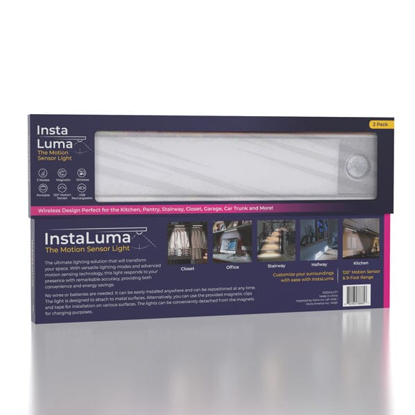 InstaLuma LED Motion-Sensing Light Bar (2pk) Simple Showcase 