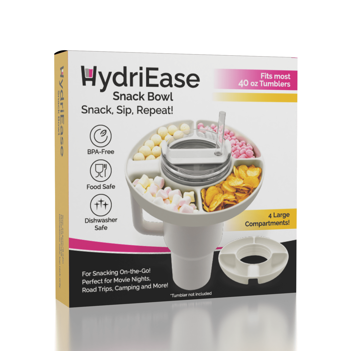 HydriEase Snack Bowl Accessory for 40oz Tumbler Cup Simple Exclusive 