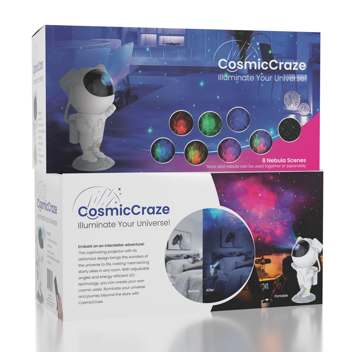 CosmicCraze Astronaut Galaxy Projector Night Light