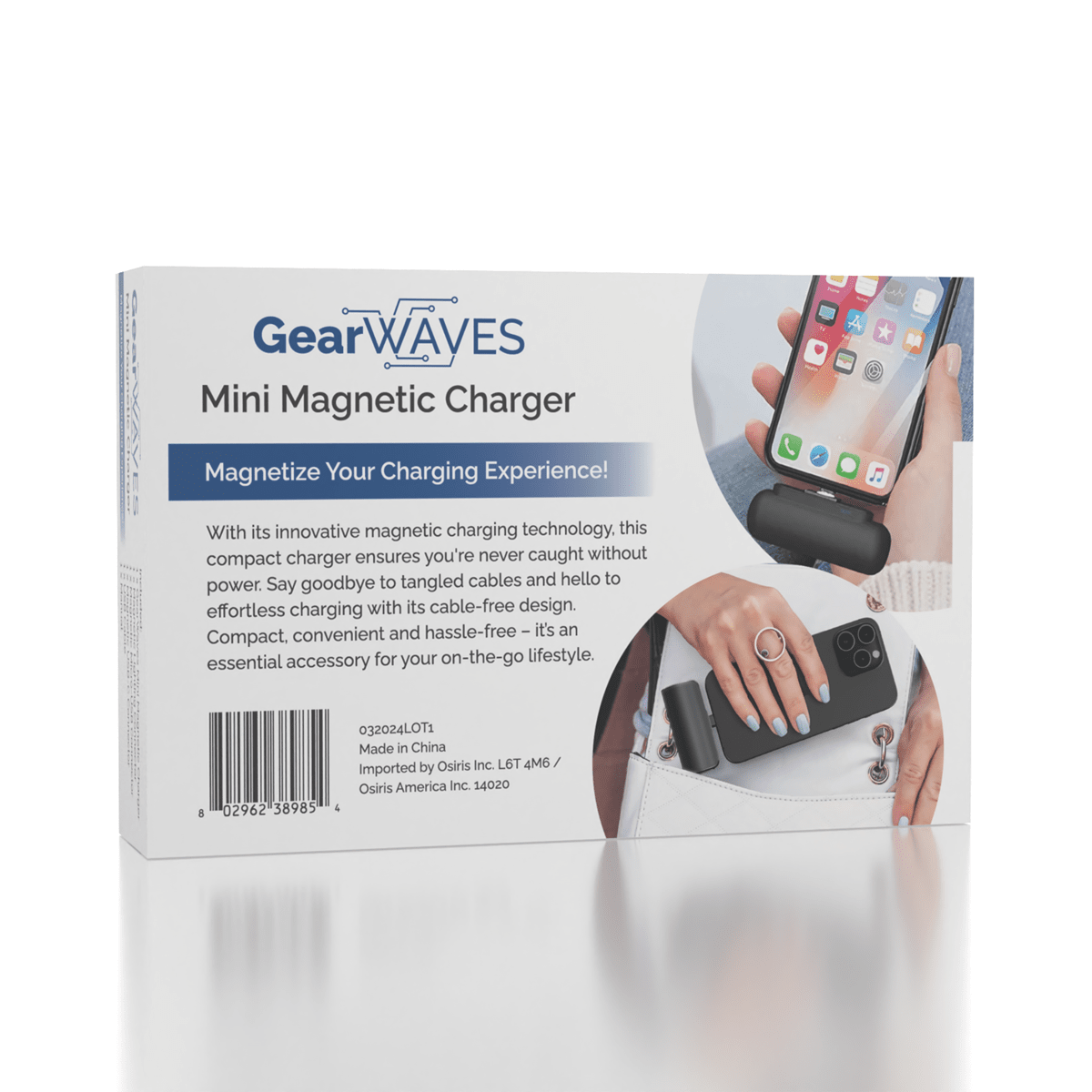 GearWaves: Mini Magnetic 3-in-1 Portable Device Charger Power Bank Simple GearWaves 