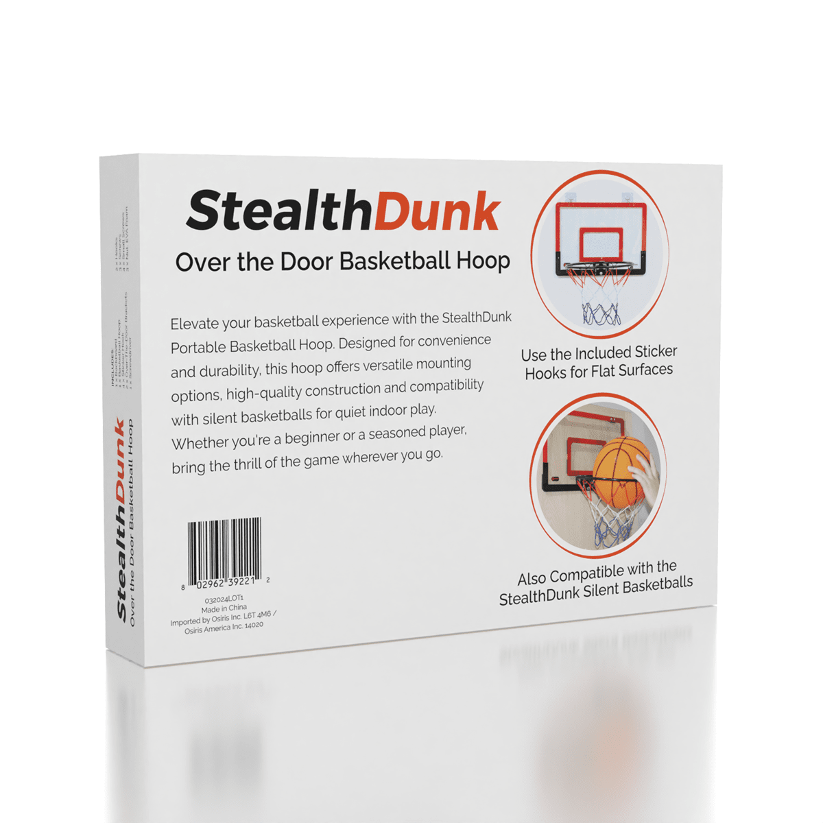 StealthDunk Silent Basketball Indoor Hoop with Clear Backboard Simple Exclusive 