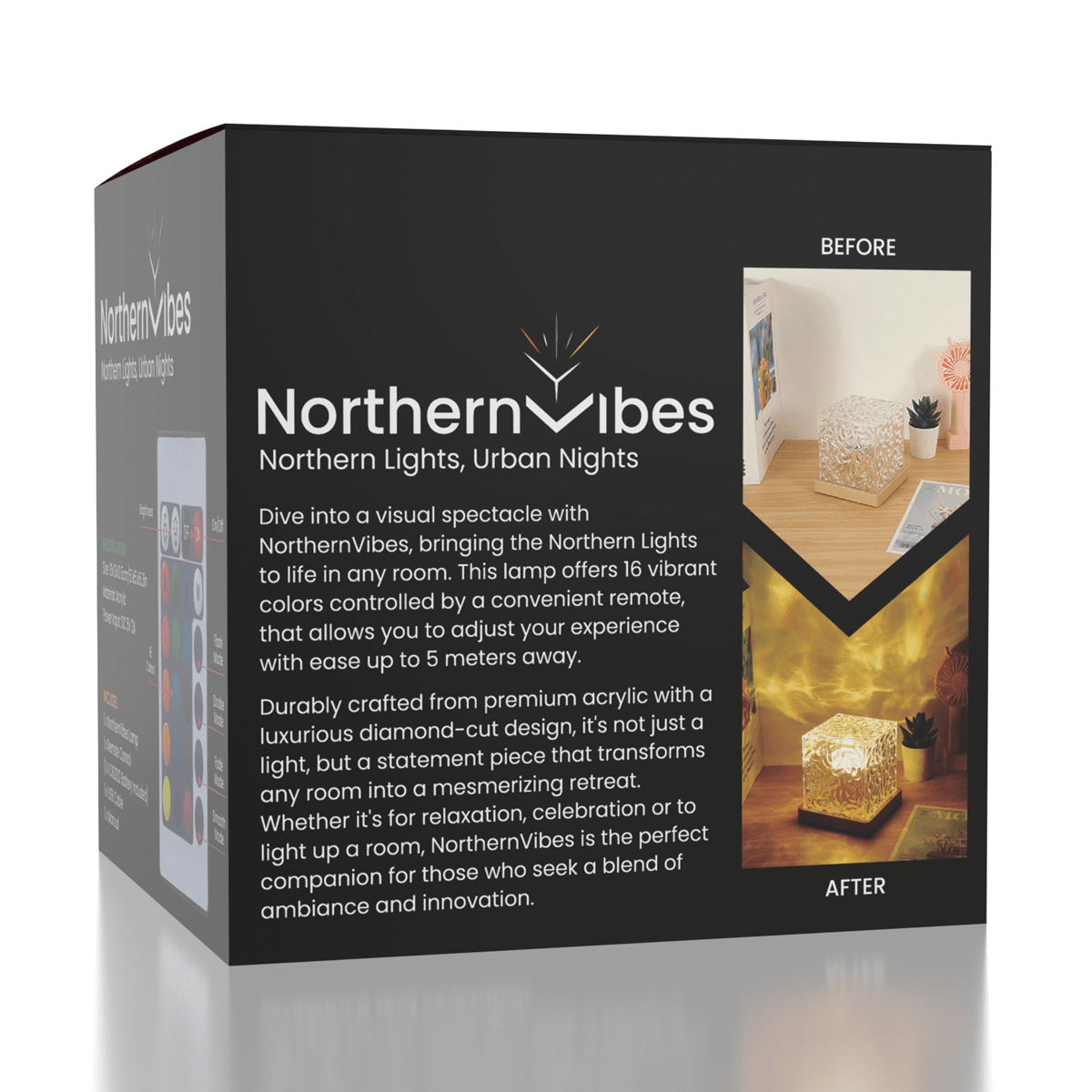 NorthernVibes: LED Cube Night Light w/ Remote Control Simple Exclusive 
