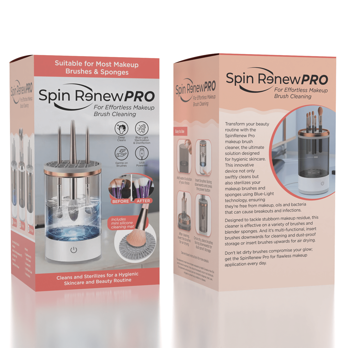 SpinRenew Pro: Spinning Ultrasonic Makeup Brush & Sponge Cleaner Machine Simple Exclusive 