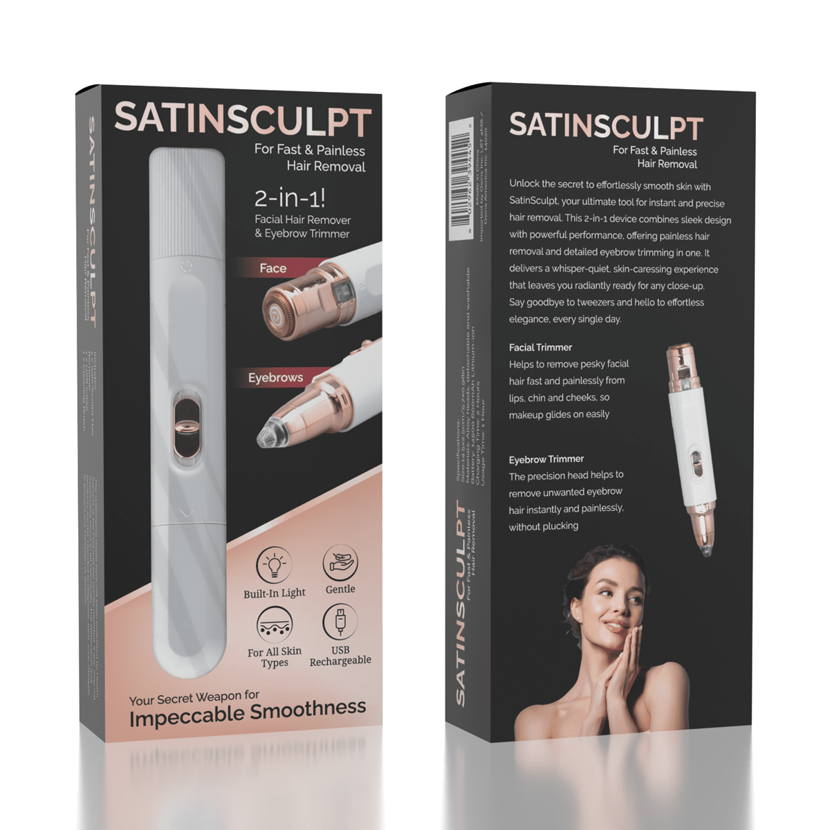 SatinSculpt Rechargeable Hair Removal Tool - Face & Eyebrow Trimmer Simple Exclusive 