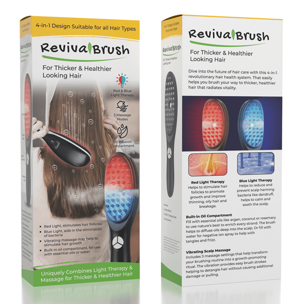 RevivaBrush: Red & Blue 4-in-1 Light Brush for Thicker and Healthier Hair Simple Showcase 