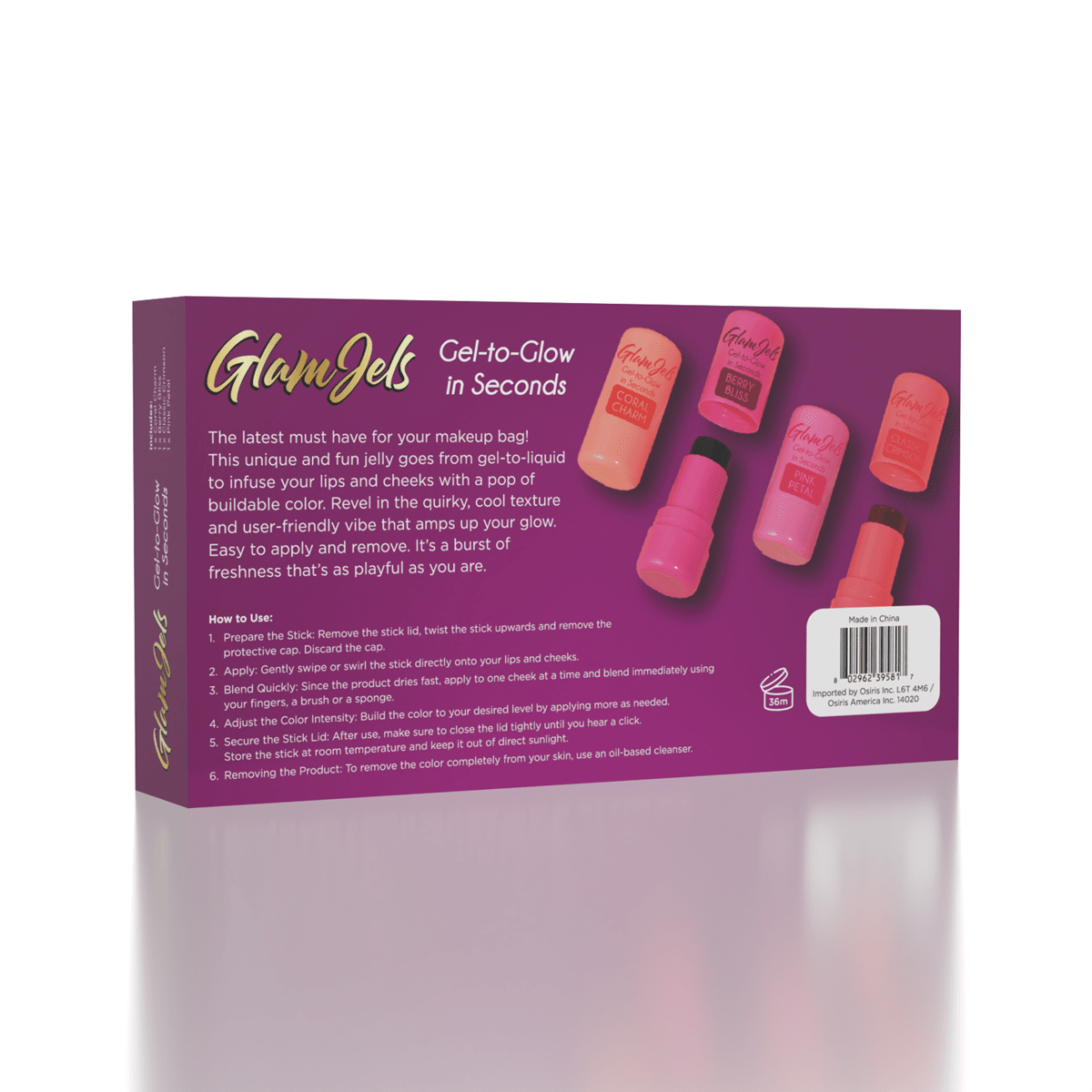 GlamJels Jelly Tint Blush Sticks (4pk) Simple Exclusive 