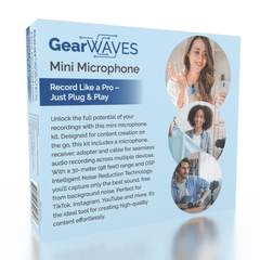 GearWaves: Mini Wireless Clip-On Microphone (Smartphone Compatible) Simple GearWaves 