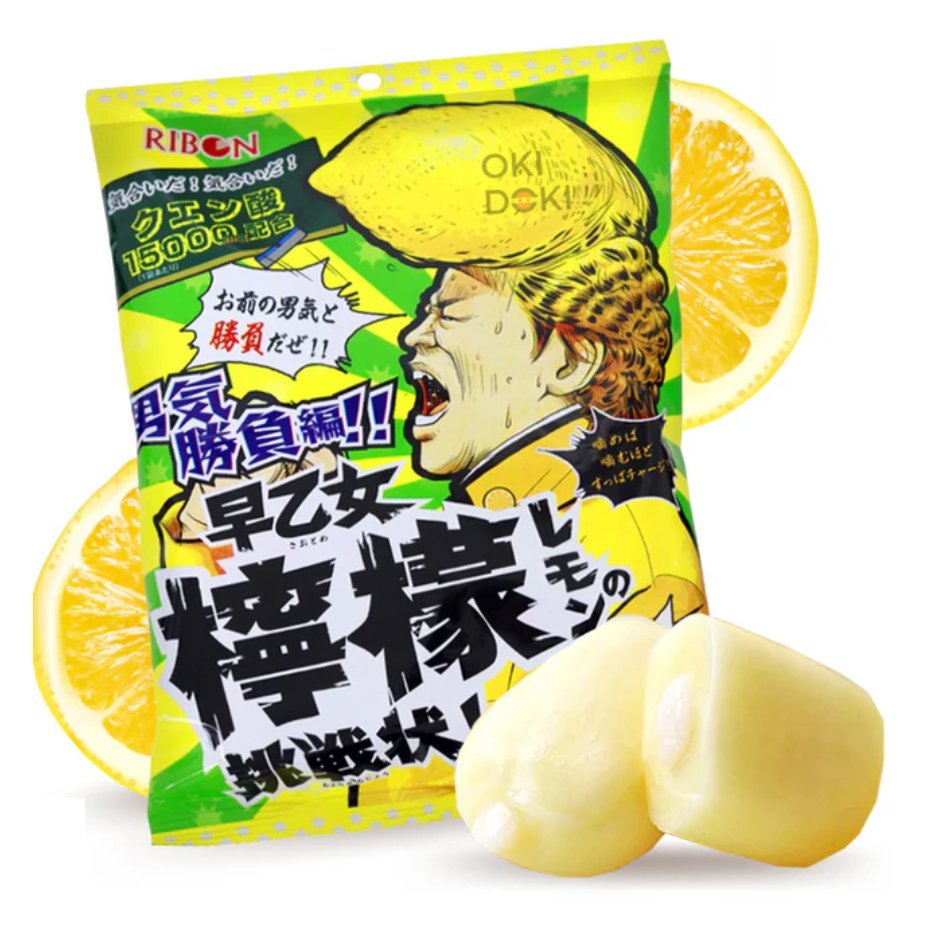 RIBON Sour Challenge! Super Sour Lemon Candy – 60g